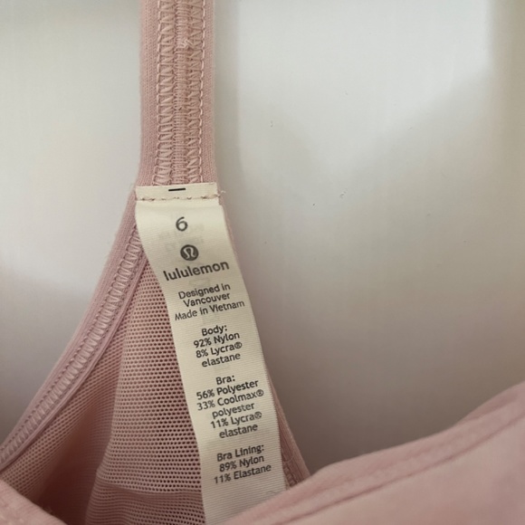 Lululemon Built in bra pink tank top - Picture 2 of 3
